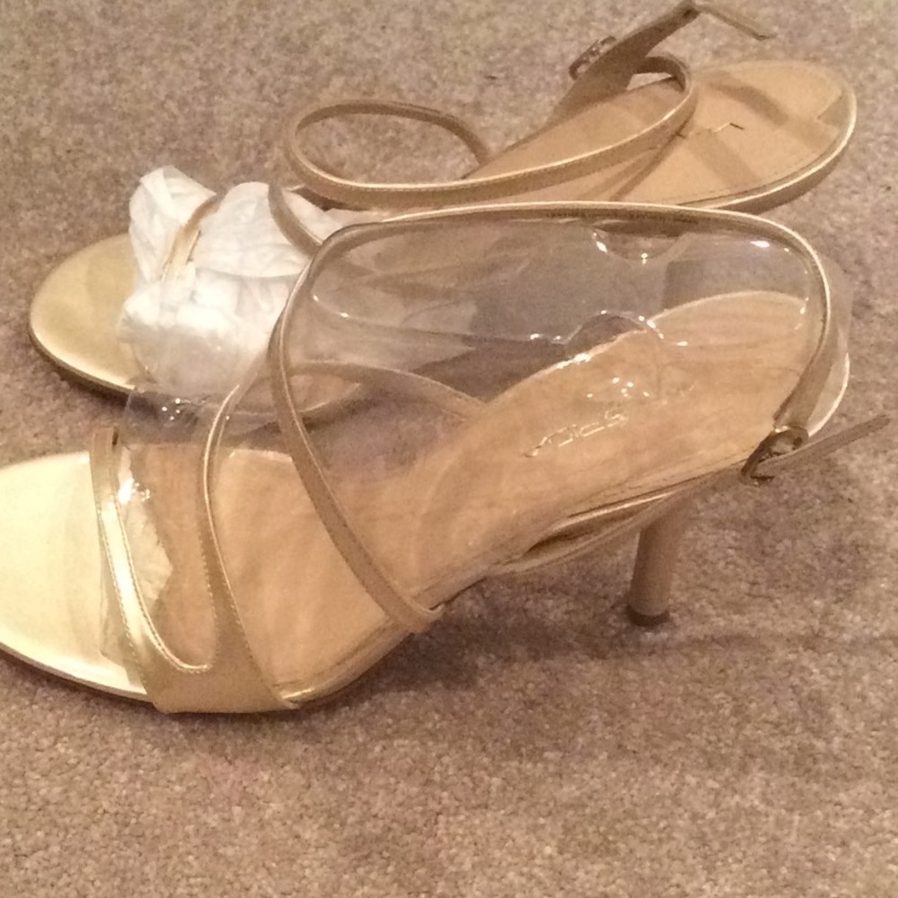 Via Spiga Gold Strappy Heels